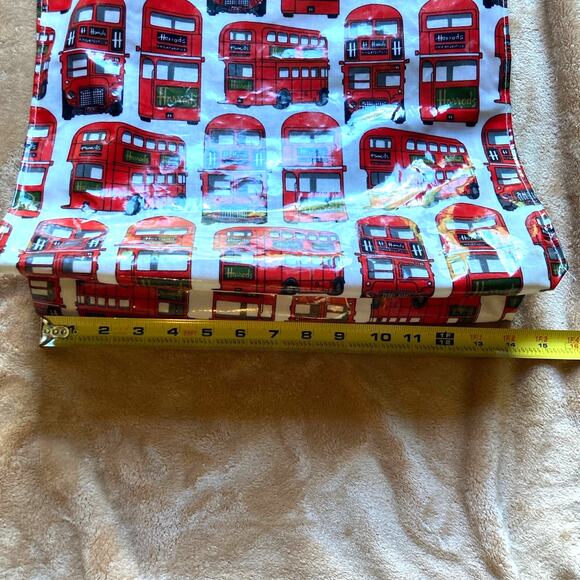 Harrods London Buses PVC Lg Shopping Bag Tote Shopper Waterproof - Picture 3 of 4